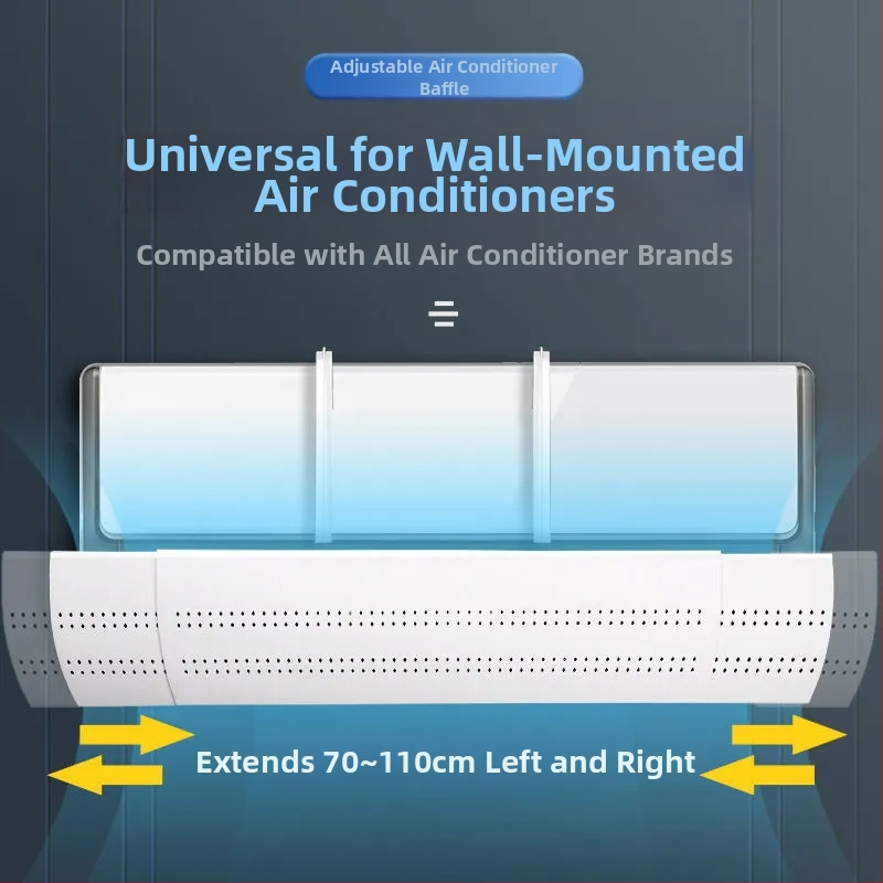 Тип B Уголемено предно стъкло за климатик, против директен изход за издухване, предно стъкло, стенен климатик, ветроотразител, разтеглив тип
