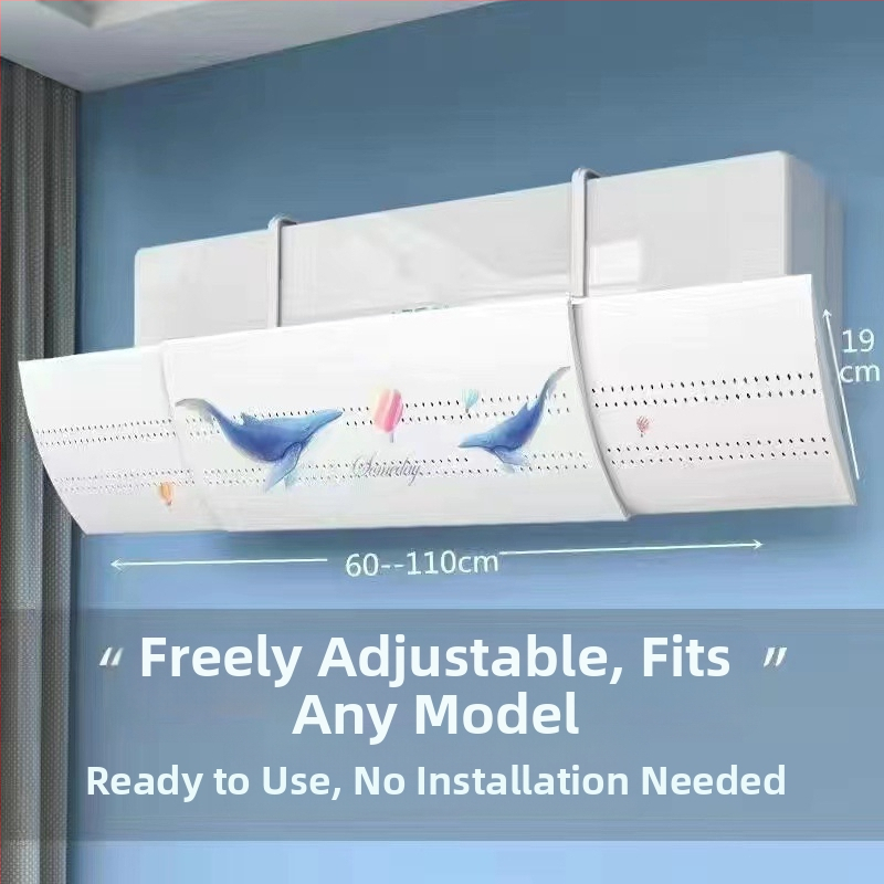 B tipo padidinto dydžio oro kondicionierius, priekinis stiklas su apsauga nuo tiesioginio oro išleidimo angos, prie sienos tvirtinamas oro kondicionierius, vėjo deflektorius, ištempiamas tipas