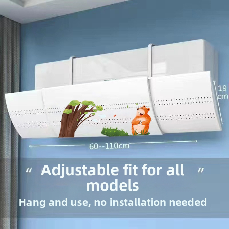 B tipo padidinto dydžio oro kondicionierius, priekinis stiklas su apsauga nuo tiesioginio oro išleidimo angos, prie sienos tvirtinamas oro kondicionierius, vėjo deflektorius, ištempiamas tipas