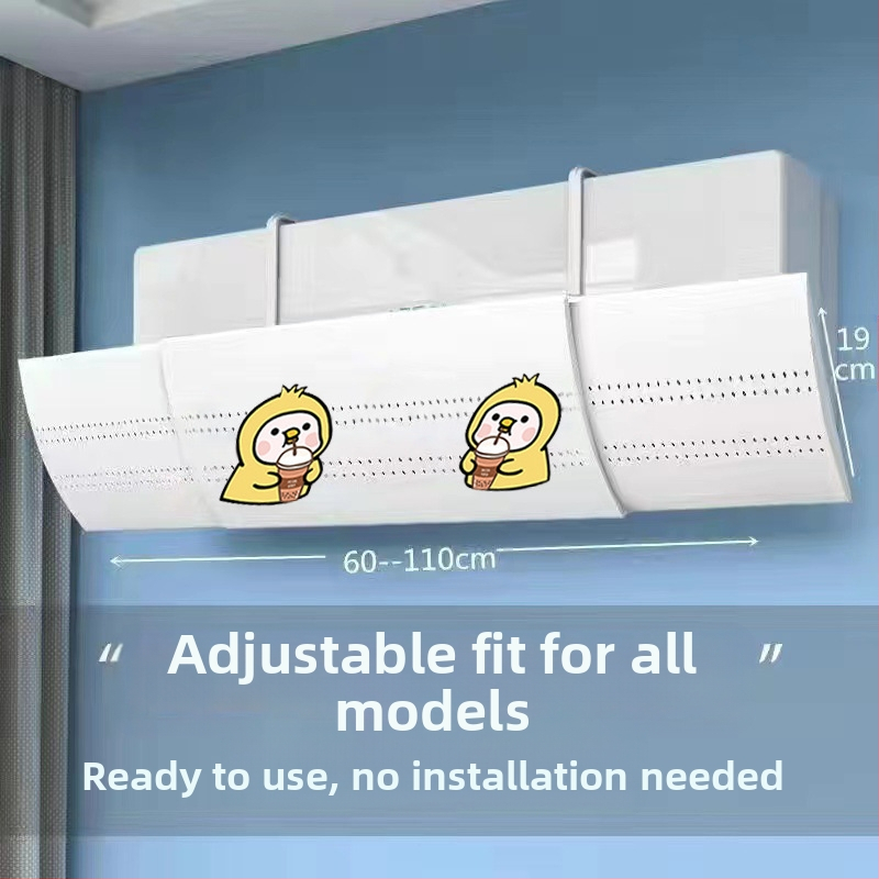 B tipo padidinto dydžio oro kondicionierius, priekinis stiklas su apsauga nuo tiesioginio oro išleidimo angos, prie sienos tvirtinamas oro kondicionierius, vėjo deflektorius, ištempiamas tipas