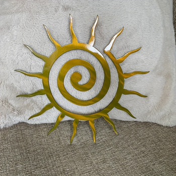 Стенно лого със спираловидно слънце | Декорация за вътрешен двор | подарък за новодомци | Декорация за веранда
