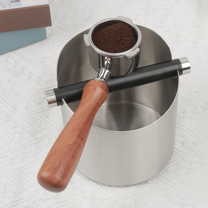 Hulgimüük väikese mahutavusega roostevabast terasest pulbriämber kohvi koputama räbupaak kohvimasina pulbrikarp jäätmeräbu ämber pulbripaak