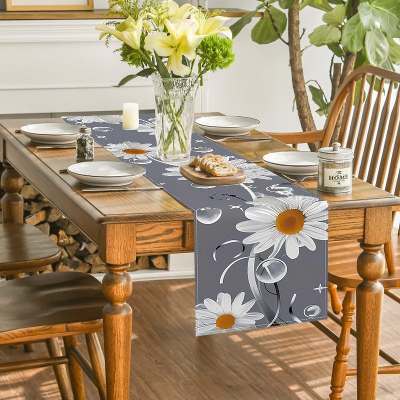 Naujas pavasarinis abstraktus gėlių stalo takelis namams, svetainei, valgomajam, stalui, dekoratyviniam staltiesės kilimėliui, tarpsieniniam lininiam spausdintam staltiesės kilimėliui