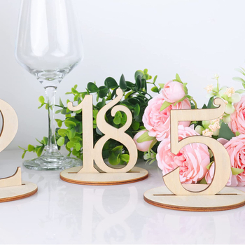 Medinis stalas Nr. 1-20 kūrybinga skaitmeninė sėdynės kortelė su pagrindu, vestuvių amatų vakarėlio dekoravimui, mažiems ornamentams