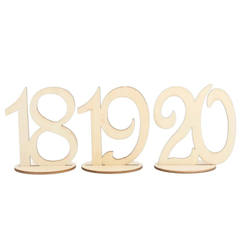 Medinis stalas Nr. 1-20 kūrybinga skaitmeninė sėdynės kortelė su pagrindu, vestuvių amatų vakarėlio dekoravimui, mažiems ornamentams