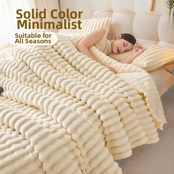 Rudens ir žiemos A klasės triušio pliušinis antklodė, sutirštinta šilta pieno aksominė pledėlė, tarpvalstybinė užsienio prekyba, gyvo flanšo antklodė