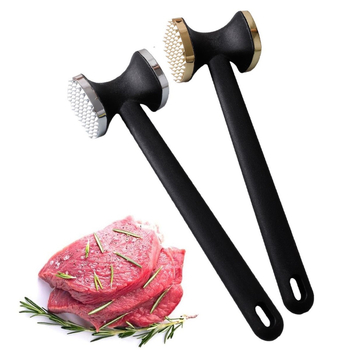 sandėlyje naujas cinko lydinio nailono pluošto rankena dvipusis mėsos plaktukas česnakinis plaktukas kvadratinis laisvas mėsos plaktukas