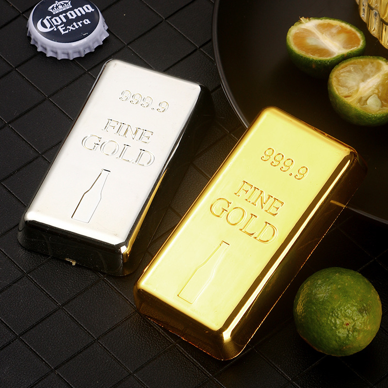 Háztartási ABS rozsdamentes acél szimuláció aranyrúd aranytégla sörösüveg-nyitó mágnes dekoráció hűtőszekrény matrica konyhai borindító