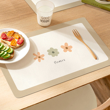 Διασυνοριακό χαλάκι τραπεζαρίας Nordic Flower Western style με αντιηλιακό θερμομονωτικό χαλάκι, αδιάβροχο και ανθεκτικό στο λάδι χαλάκι τραπεζαρίας, χαλάκι για οικιακά επιτραπέζια σκεύη