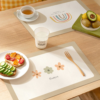 Διασυνοριακό χαλάκι τραπεζαρίας Nordic Flower Western style με αντιηλιακό θερμομονωτικό χαλάκι, αδιάβροχο και ανθεκτικό στο λάδι χαλάκι τραπεζαρίας, χαλάκι για οικιακά επιτραπέζια σκεύη