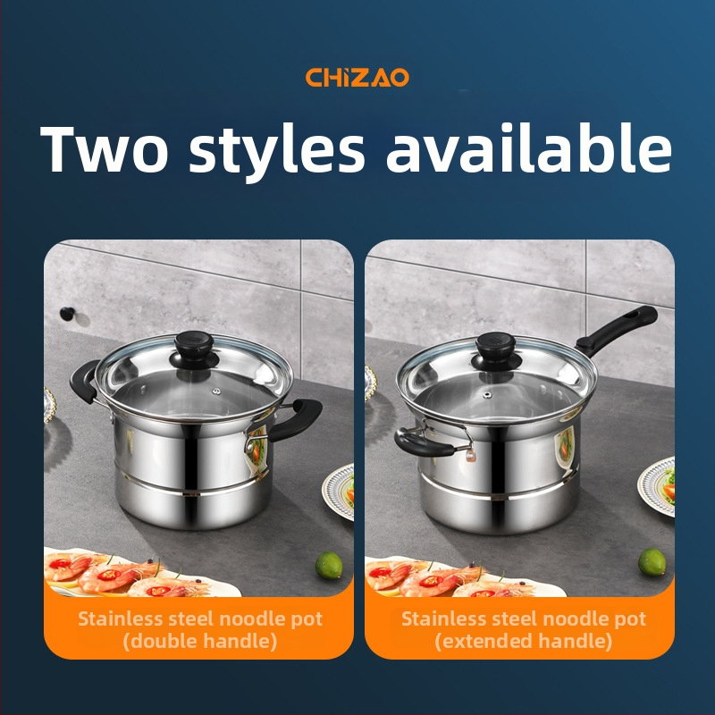 Amazon Трансграничен фритюрник от неръждаема стомана, домакински многофункционален съд за супа, пара и варене, тенджера за юфка, подарък на едро