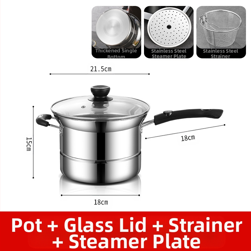 Amazoni piiriülene roostevabast terasest fritüür, majapidamises kasutatav multifunktsionaalne supipott, aurutamis- ja keetmisnuudlipott, kingituste hulgimüük