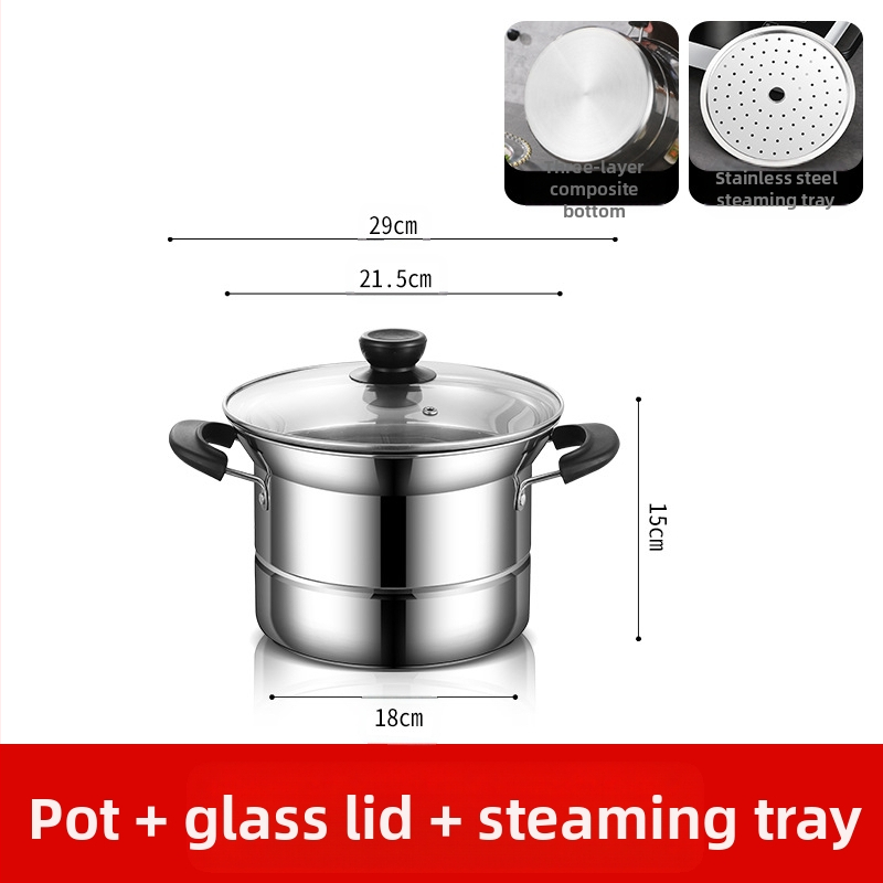 Amazoni piiriülene roostevabast terasest fritüür, majapidamises kasutatav multifunktsionaalne supipott, aurutamis- ja keetmisnuudlipott, kingituste hulgimüük