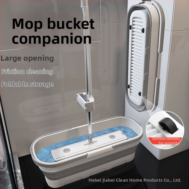 Преносима компресионна риболовна преносима силиконова сгъваема кофа за дома, многофункционална домакинска мързелива моп с кофа, без ръце