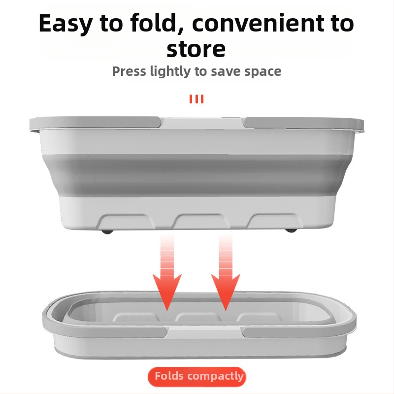 Преносима компресионна риболовна преносима силиконова сгъваема кофа за дома, многофункционална домакинска мързелива моп с кофа, без ръце