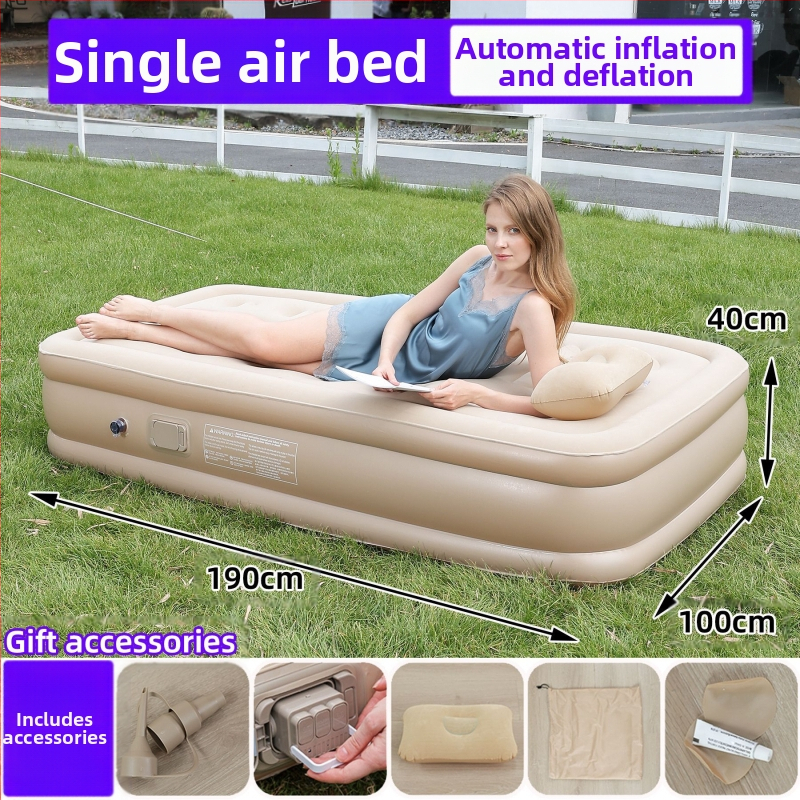 Naujas tarpvalstybinis lauko pripučiamas čiužinys, flokuojantis PVC pripučiamas čiužinys, įmontuotas siurblys, vienvietis ir dvivietis automatinis pripučiamas čiužinys