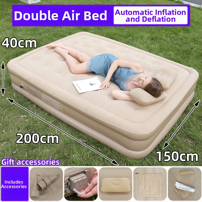 Naujas tarpvalstybinis lauko pripučiamas čiužinys, flokuojantis PVC pripučiamas čiužinys, įmontuotas siurblys, vienvietis ir dvivietis automatinis pripučiamas čiužinys