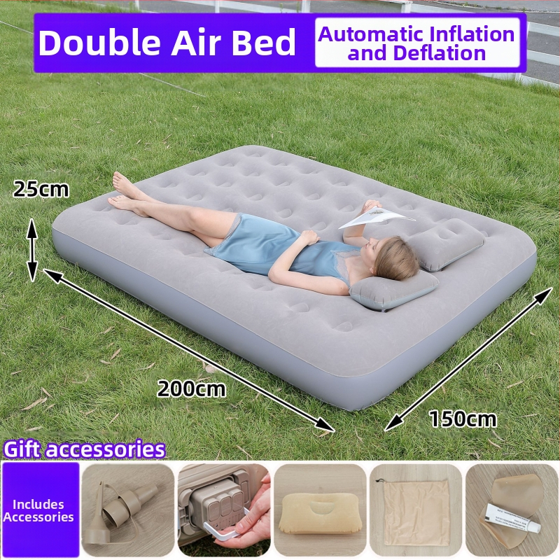 Naujas tarpvalstybinis lauko pripučiamas čiužinys, flokuojantis PVC pripučiamas čiužinys, įmontuotas siurblys, vienvietis ir dvivietis automatinis pripučiamas čiužinys