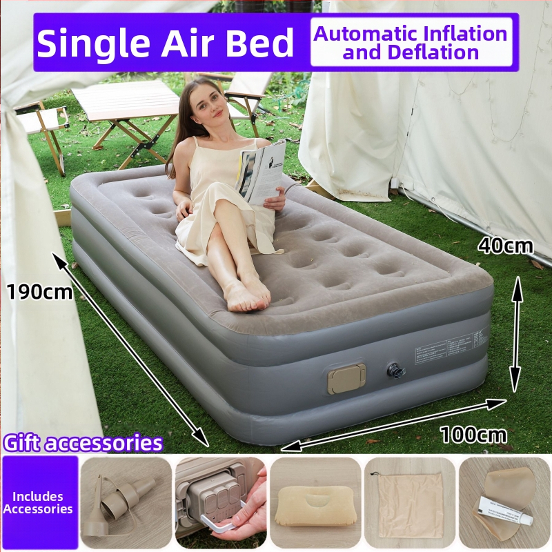 Naujas tarpvalstybinis lauko pripučiamas čiužinys, flokuojantis PVC pripučiamas čiužinys, įmontuotas siurblys, vienvietis ir dvivietis automatinis pripučiamas čiužinys