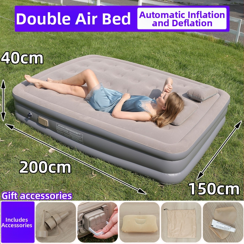 Naujas tarpvalstybinis lauko pripučiamas čiužinys, flokuojantis PVC pripučiamas čiužinys, įmontuotas siurblys, vienvietis ir dvivietis automatinis pripučiamas čiužinys