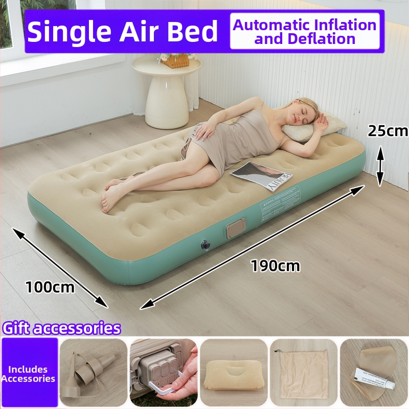 Naujas tarpvalstybinis lauko pripučiamas čiužinys, flokuojantis PVC pripučiamas čiužinys, įmontuotas siurblys, vienvietis ir dvivietis automatinis pripučiamas čiužinys