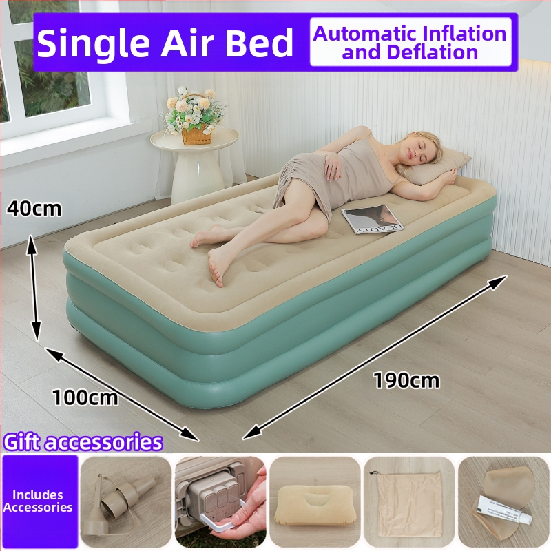 Naujas tarpvalstybinis lauko pripučiamas čiužinys, flokuojantis PVC pripučiamas čiužinys, įmontuotas siurblys, vienvietis ir dvivietis automatinis pripučiamas čiužinys