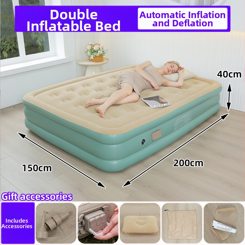 Naujas tarpvalstybinis lauko pripučiamas čiužinys, flokuojantis PVC pripučiamas čiužinys, įmontuotas siurblys, vienvietis ir dvivietis automatinis pripučiamas čiužinys