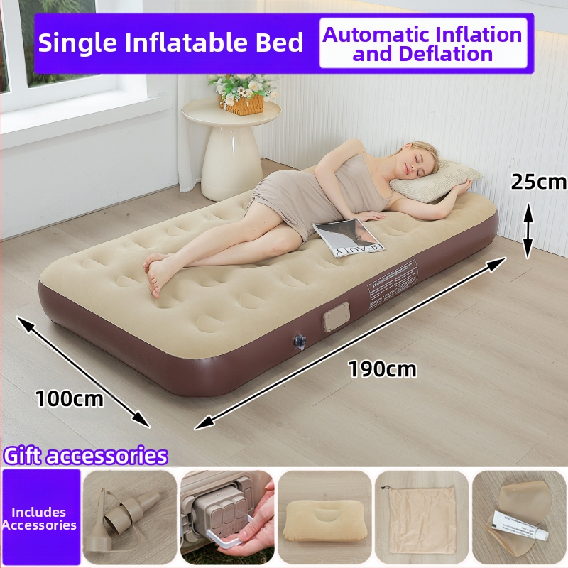 Naujas tarpvalstybinis lauko pripučiamas čiužinys, flokuojantis PVC pripučiamas čiužinys, įmontuotas siurblys, vienvietis ir dvivietis automatinis pripučiamas čiužinys