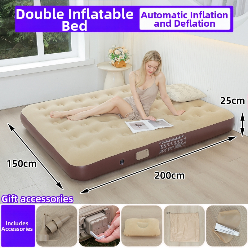 Naujas tarpvalstybinis lauko pripučiamas čiužinys, flokuojantis PVC pripučiamas čiužinys, įmontuotas siurblys, vienvietis ir dvivietis automatinis pripučiamas čiužinys