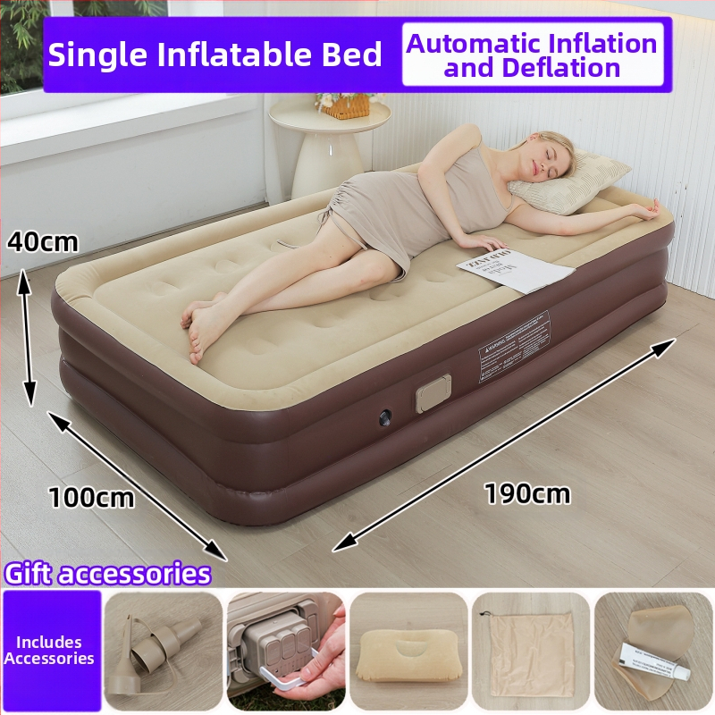 Naujas tarpvalstybinis lauko pripučiamas čiužinys, flokuojantis PVC pripučiamas čiužinys, įmontuotas siurblys, vienvietis ir dvivietis automatinis pripučiamas čiužinys