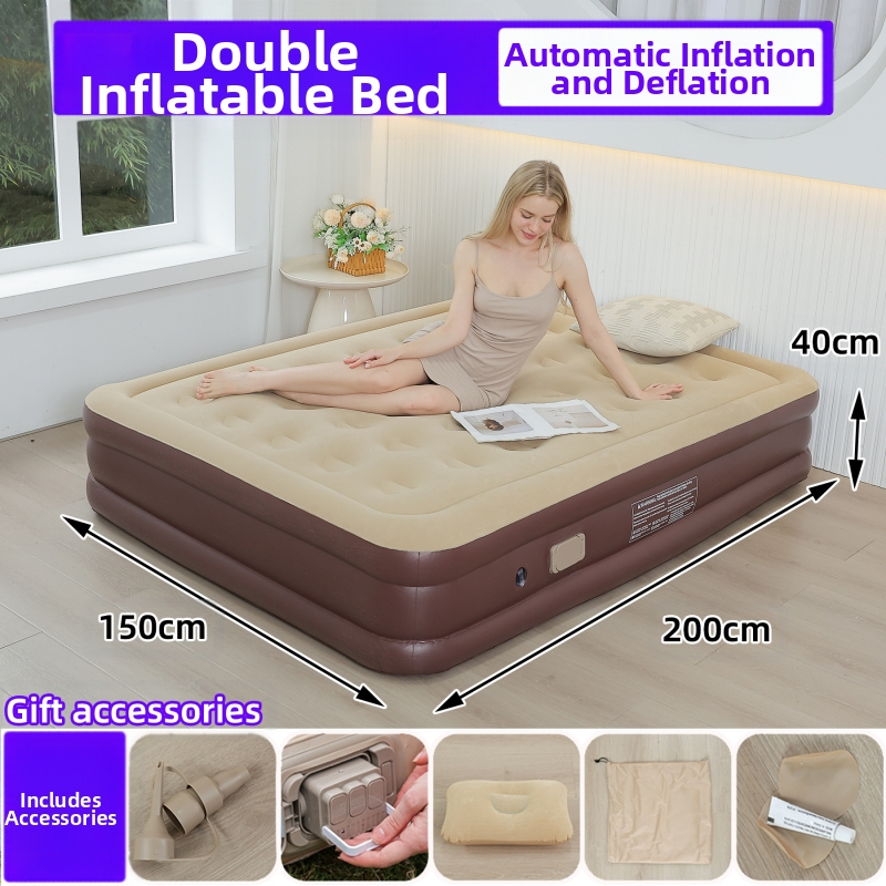 Naujas tarpvalstybinis lauko pripučiamas čiužinys, flokuojantis PVC pripučiamas čiužinys, įmontuotas siurblys, vienvietis ir dvivietis automatinis pripučiamas čiužinys