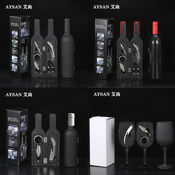 Ανοιχτήρι μπουκαλιών κρασιού, σετ ανοιχτηριών μπουκαλιών κρασιού, σε σχήμα ποτηριού κρασιού, σετ πέντε τεμαχίων