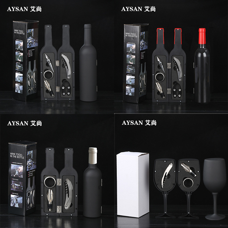 Vyno butelių atidarytuvo kostiumas Vyno butelis Vyno taurės formos vyno butelių atidarytuvas Penkių dalių vyno butelių atidarytuvo komplektas
