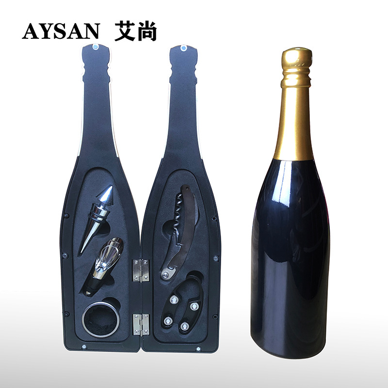 Deschizător de sticle de vin, costum, sticlă de vin, pahar de vin, deschizător de sticle de vin, set de cinci piese, deschizător de sticle de vin