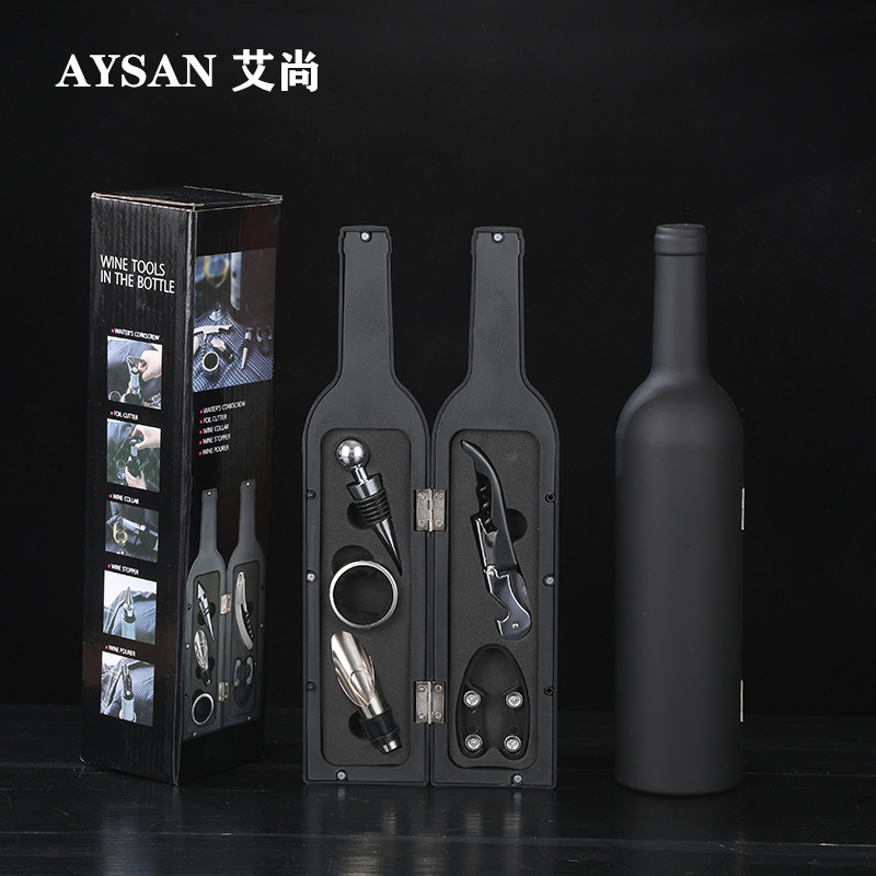 Ανοιχτήρι μπουκαλιών κρασιού, σετ ανοιχτηριών μπουκαλιών κρασιού, σε σχήμα ποτηριού κρασιού, σετ πέντε τεμαχίων