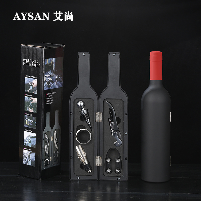 Ανοιχτήρι μπουκαλιών κρασιού, σετ ανοιχτηριών μπουκαλιών κρασιού, σε σχήμα ποτηριού κρασιού, σετ πέντε τεμαχίων