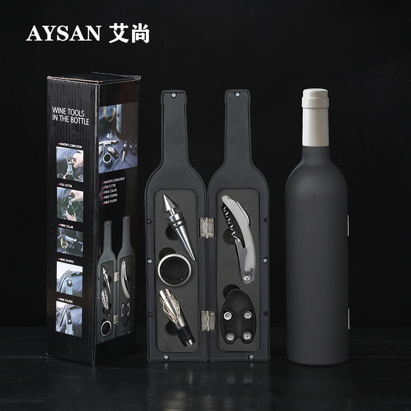 Ανοιχτήρι μπουκαλιών κρασιού, σετ ανοιχτηριών μπουκαλιών κρασιού, σε σχήμα ποτηριού κρασιού, σετ πέντε τεμαχίων