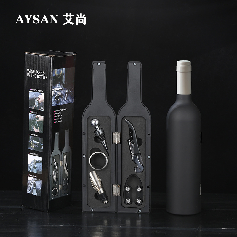 Ανοιχτήρι μπουκαλιών κρασιού, σετ ανοιχτηριών μπουκαλιών κρασιού, σε σχήμα ποτηριού κρασιού, σετ πέντε τεμαχίων
