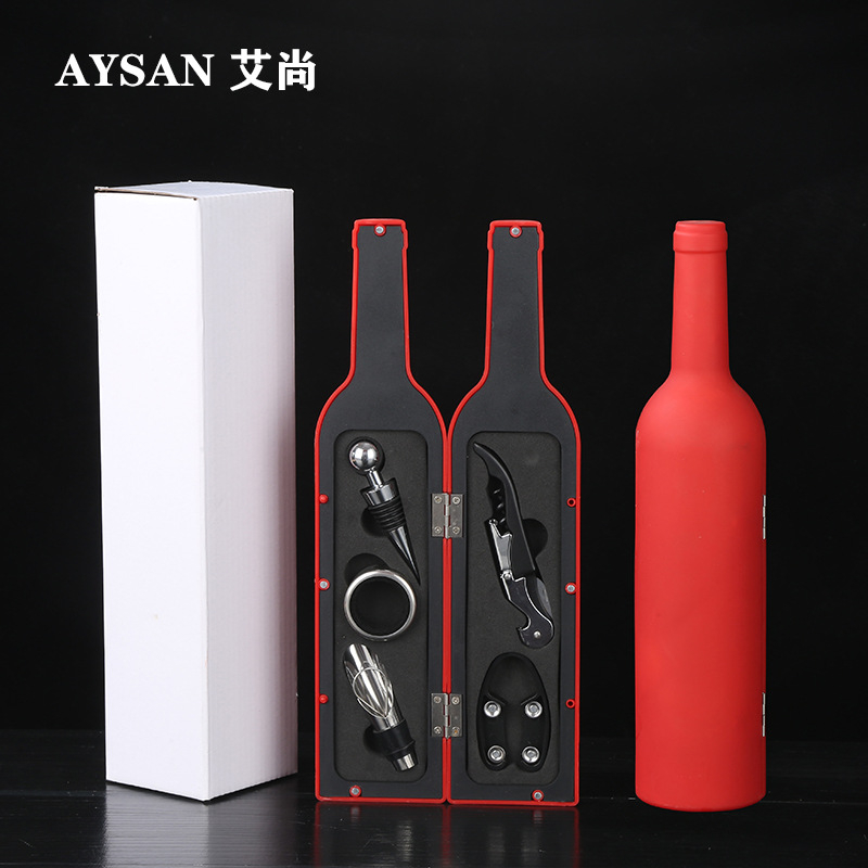 Ανοιχτήρι μπουκαλιών κρασιού, σετ ανοιχτηριών μπουκαλιών κρασιού, σε σχήμα ποτηριού κρασιού, σετ πέντε τεμαχίων