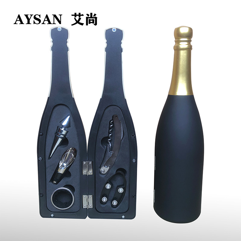 Ανοιχτήρι μπουκαλιών κρασιού, σετ ανοιχτηριών μπουκαλιών κρασιού, σε σχήμα ποτηριού κρασιού, σετ πέντε τεμαχίων