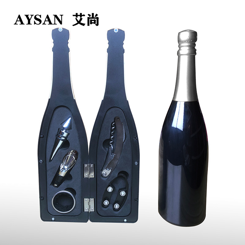 Ανοιχτήρι μπουκαλιών κρασιού, σετ ανοιχτηριών μπουκαλιών κρασιού, σε σχήμα ποτηριού κρασιού, σετ πέντε τεμαχίων