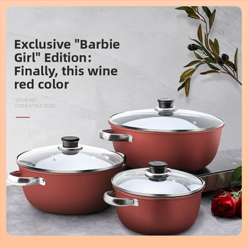 ✅ Νέος τύπος ιατρικής πέτρινης διπλής ωτίδας κατσαρόλας σούπας, παχύρρευστη αντικολλητική κατσαρόλα, οικιακή κατσαρόλα για στιφάδο, καθημερινή κατσαρόλα σούπας, σίδερο κουζίνας γενικής χρήσης