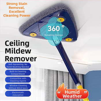 Kolmnurkne mopp käed-vaba pöörleva keermega vee majapidamismopp puhas seina hallituse eemaldamine ja lae seinapaneelide puhastamine