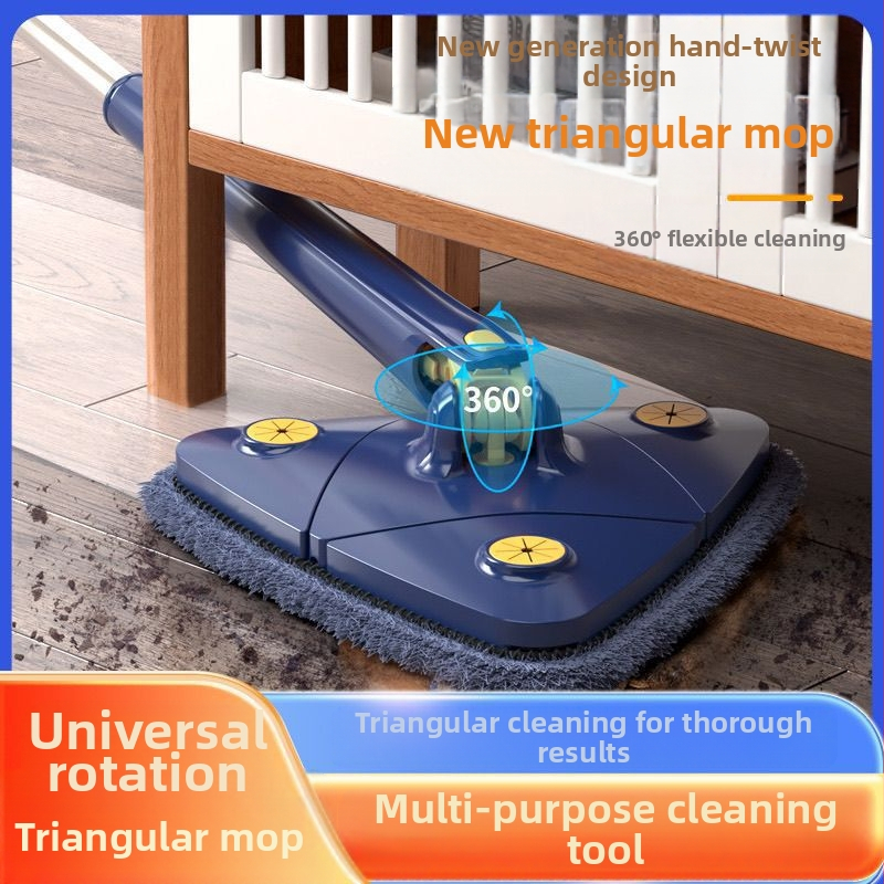 Триъгълен моп, без ръка, въртящ се, с воден моп, почистващ стенен моп, премахва мухъл и почиства таванни стенни панели