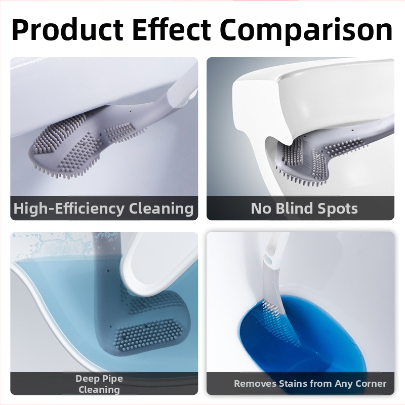 Majapidamises kasutatav mitte-surnud nurga all olev isepuhastuv silikoonist pika käepidemega seinale kinnitatav golf-WC-hari WC-hari