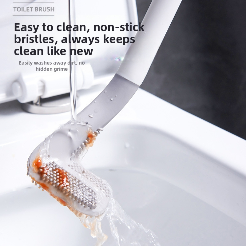 Majapidamises kasutatav mitte-surnud nurga all olev isepuhastuv silikoonist pika käepidemega seinale kinnitatav golf-WC-hari WC-hari