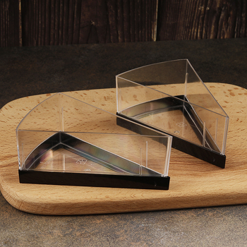 Vienkartinis trikampis sutirštintas putėsių puodelis PS kieto plastiko pudingo želė ledų deserto torto dėžutė