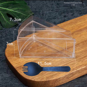 Vienkartinis trikampis sutirštintas putėsių puodelis PS kieto plastiko pudingo želė ledų deserto torto dėžutė