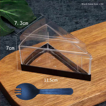 Vienkartinis trikampis sutirštintas putėsių puodelis PS kieto plastiko pudingo želė ledų deserto torto dėžutė