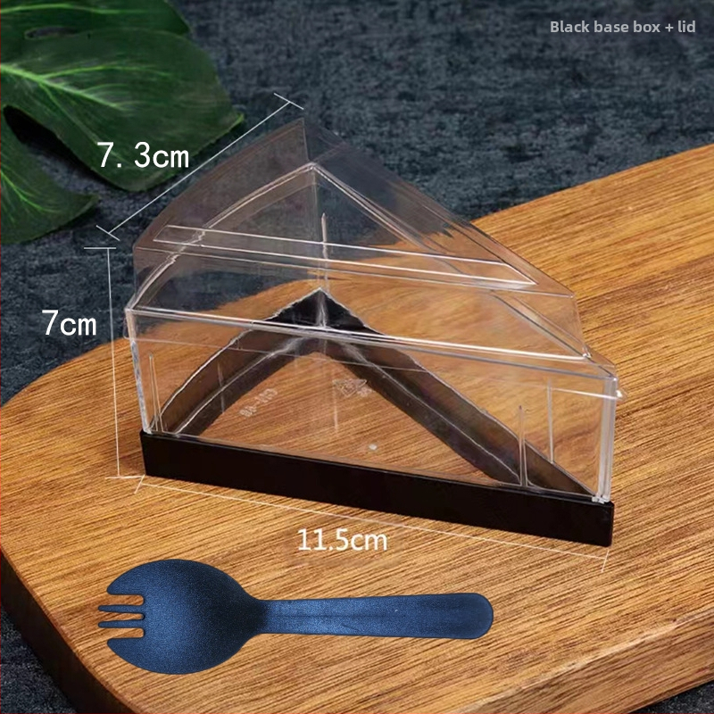 Еднократна триъгълна удебелена чаша за мус PS твърда пластмасова кутия за пудинг желе сладолед десерт торта